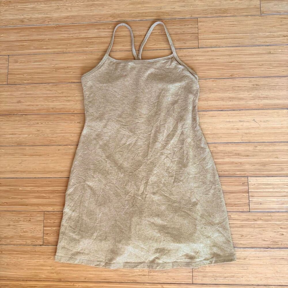 OFFLINE by Aerie Exercise Dress XS Mustard Yellow Seamless Athletic Tennis